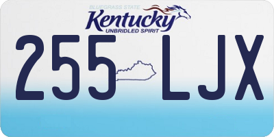 KY license plate 255LJX
