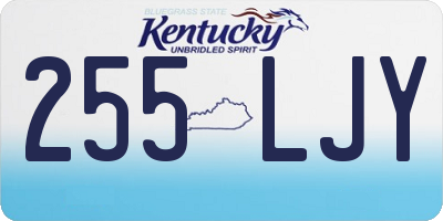 KY license plate 255LJY