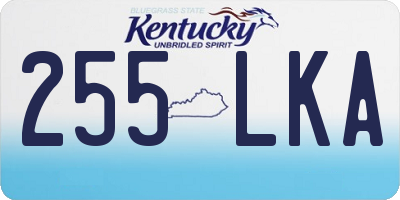 KY license plate 255LKA