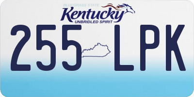 KY license plate 255LPK