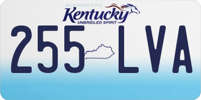 KY license plate 255LVA