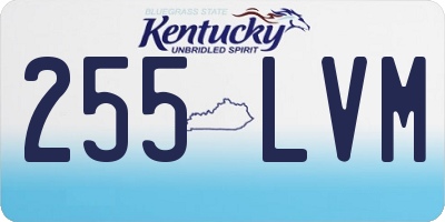 KY license plate 255LVM