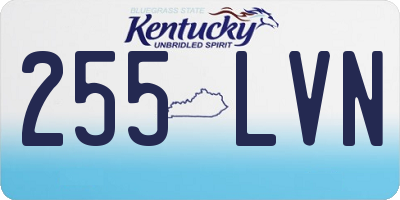 KY license plate 255LVN