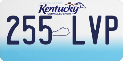 KY license plate 255LVP
