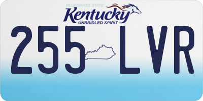 KY license plate 255LVR