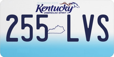 KY license plate 255LVS