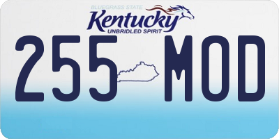 KY license plate 255MOD
