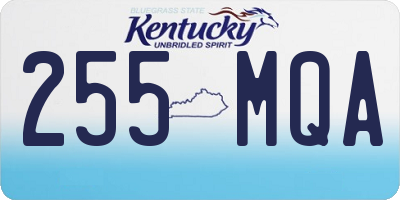 KY license plate 255MQA