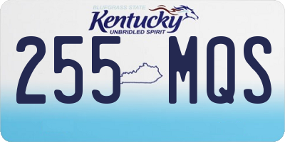 KY license plate 255MQS