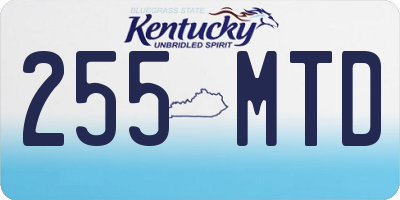 KY license plate 255MTD