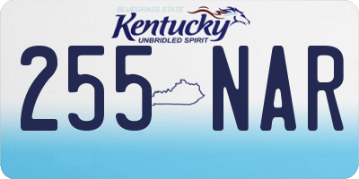 KY license plate 255NAR