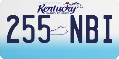 KY license plate 255NBI