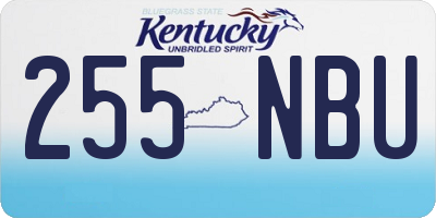 KY license plate 255NBU