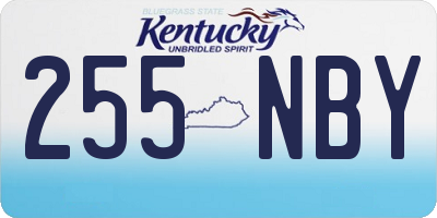 KY license plate 255NBY