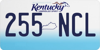 KY license plate 255NCL