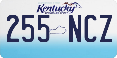 KY license plate 255NCZ