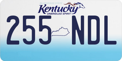 KY license plate 255NDL