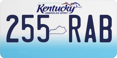 KY license plate 255RAB