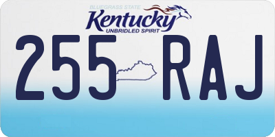 KY license plate 255RAJ