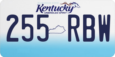 KY license plate 255RBW