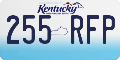 KY license plate 255RFP