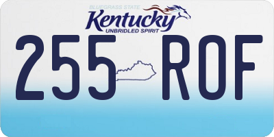KY license plate 255ROF