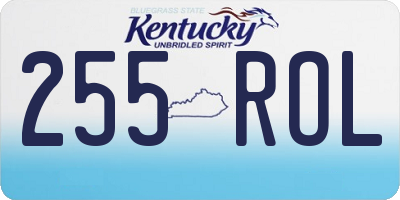 KY license plate 255ROL