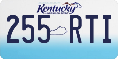 KY license plate 255RTI