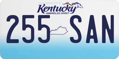 KY license plate 255SAN