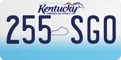 KY license plate 255SGO