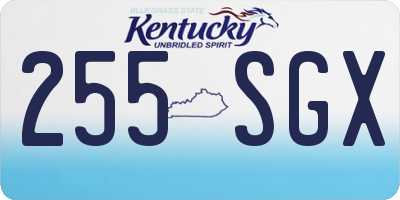 KY license plate 255SGX