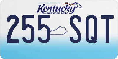 KY license plate 255SQT