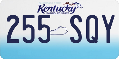 KY license plate 255SQY