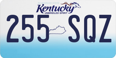 KY license plate 255SQZ
