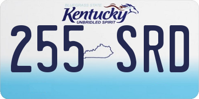 KY license plate 255SRD
