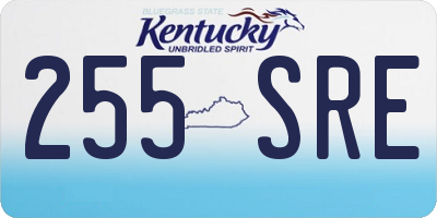 KY license plate 255SRE