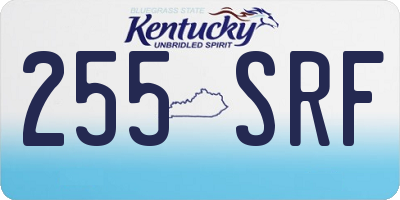 KY license plate 255SRF
