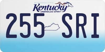 KY license plate 255SRI