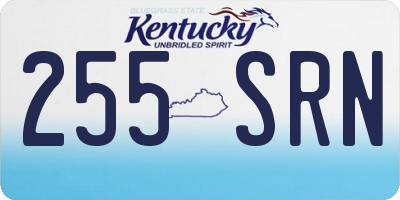 KY license plate 255SRN