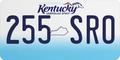 KY license plate 255SRO