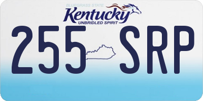 KY license plate 255SRP