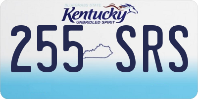 KY license plate 255SRS