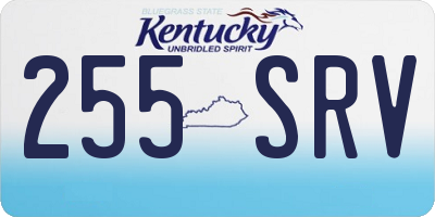 KY license plate 255SRV