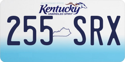 KY license plate 255SRX