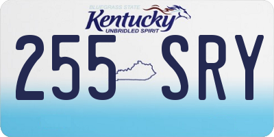 KY license plate 255SRY