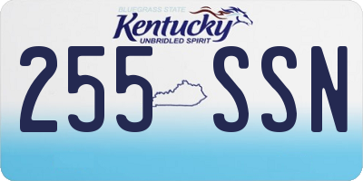 KY license plate 255SSN
