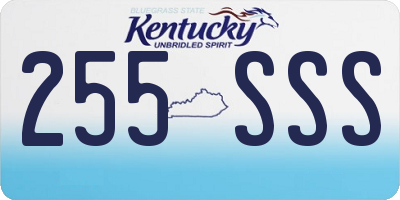 KY license plate 255SSS