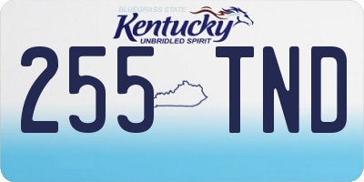 KY license plate 255TND