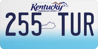 KY license plate 255TUR