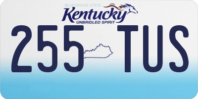 KY license plate 255TUS